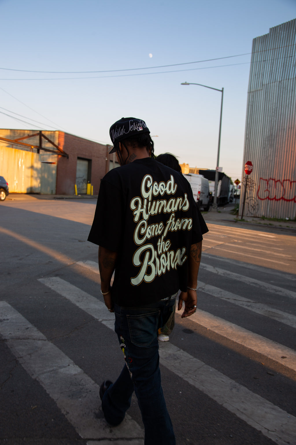 Good Humans Come From The Bronx Tee- Black