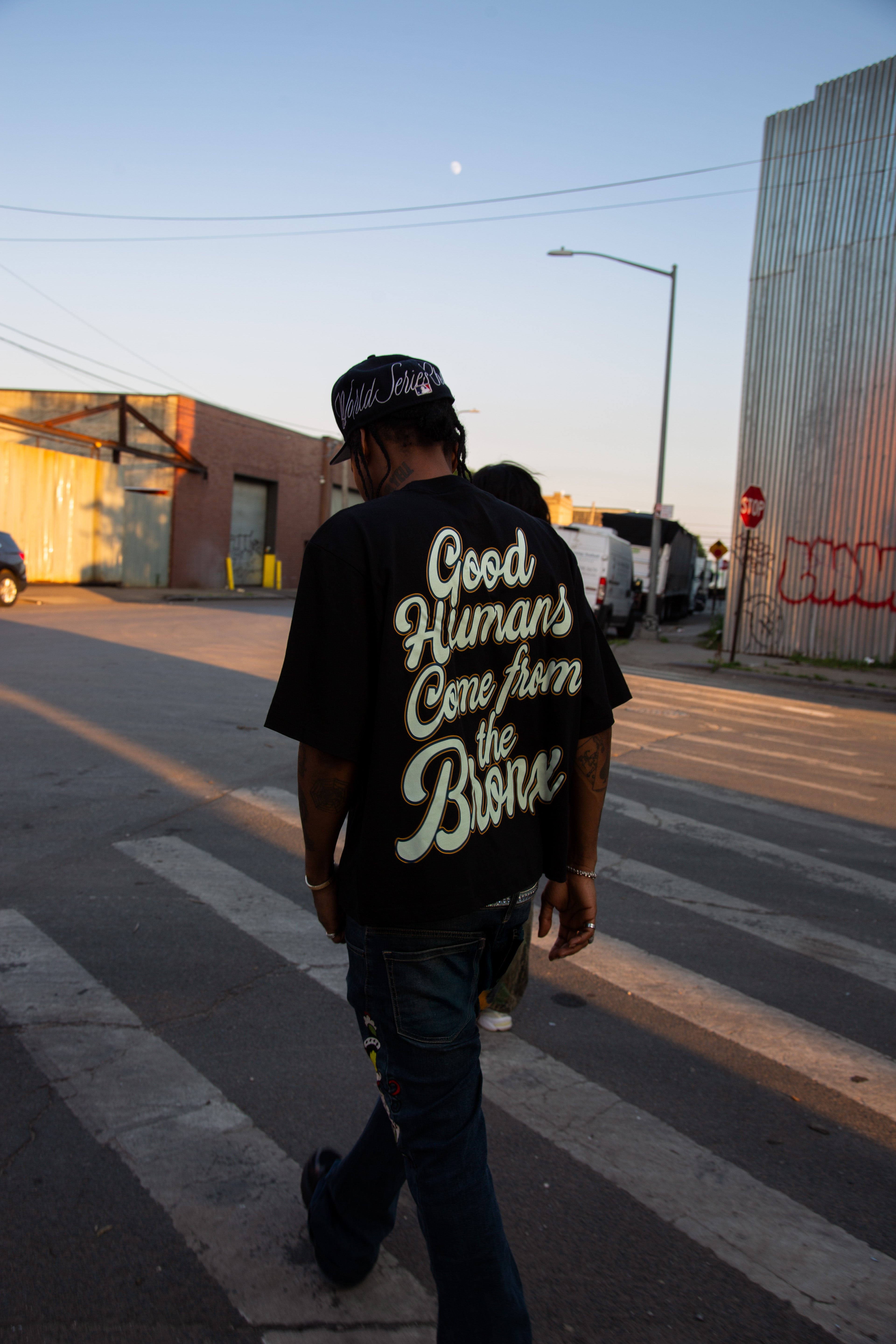 Good Humans Come From The Bronx Tee- Black