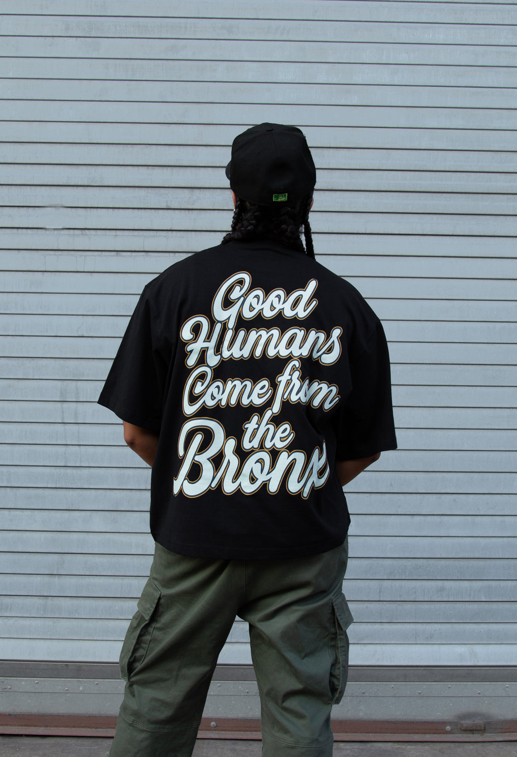Good Humans Come From The Bronx Tee- Black